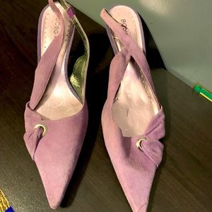 BCB Girls Purple Suede Thin Strapped Shoes